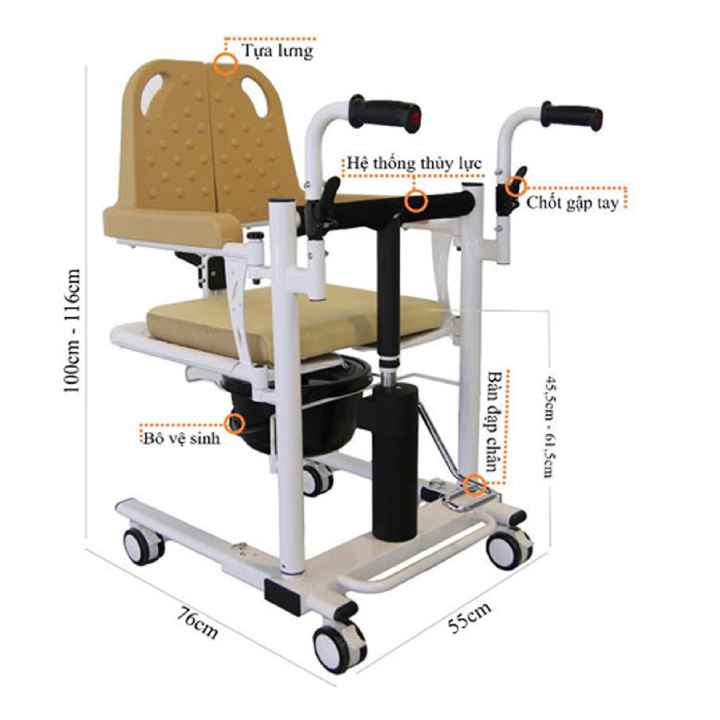 Ghế Nâng Chuyển Bệnh Nhân Lucass D700